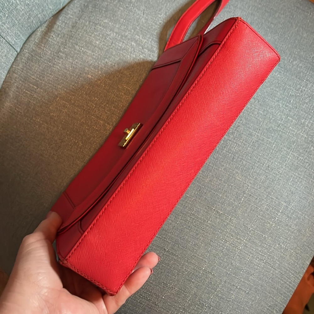 MCM Red Leather Crossbody Shoulder Bag EUC - Picture 7 of 13